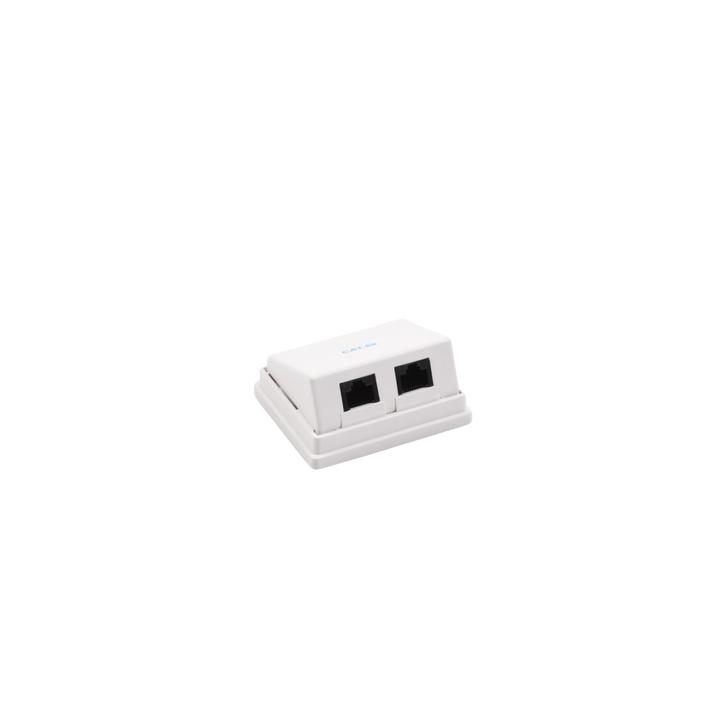 Caja de Pared Angulada Incluye 2 Jacks UTP Cat5e Keystone