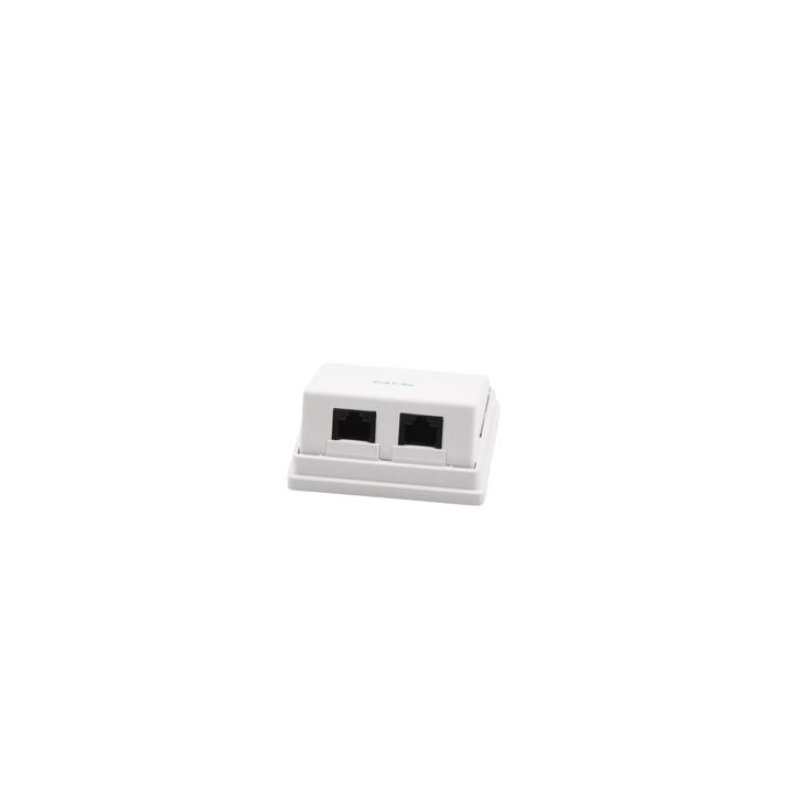 Caja de Pared Angulada Incluye 2 Jacks UTP Cat5e Keystone