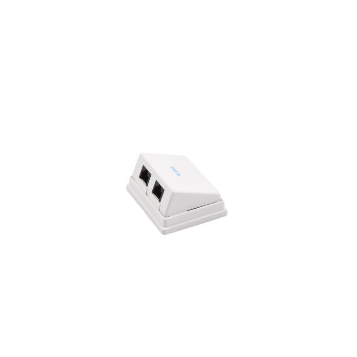 Caja de Pared Angulada Incluye 2 Jacks UTP Cat5e Keystone
