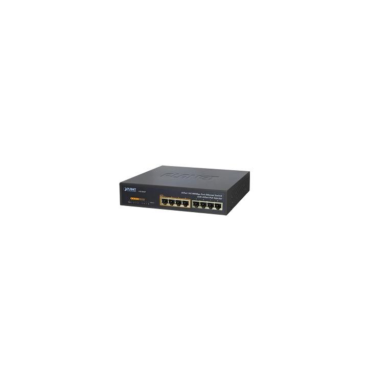 Switch no administrable PoE de 8 puertos 10/100 Mbps con 4 puertos PoE 802.3af