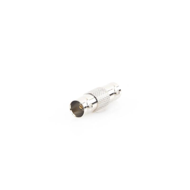 Adaptador Tipo Barril para 75 Ohm, de Conector BNC Hembra a BNC Hembra, Níquel/ Oro/ Teflón.