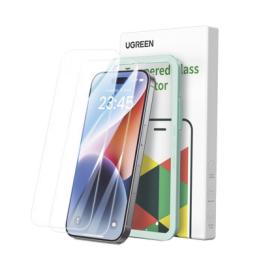 Protector de pantalla UGREEN HD con marco de instalación para iPhone 16 Pro Max (paquete de 2)