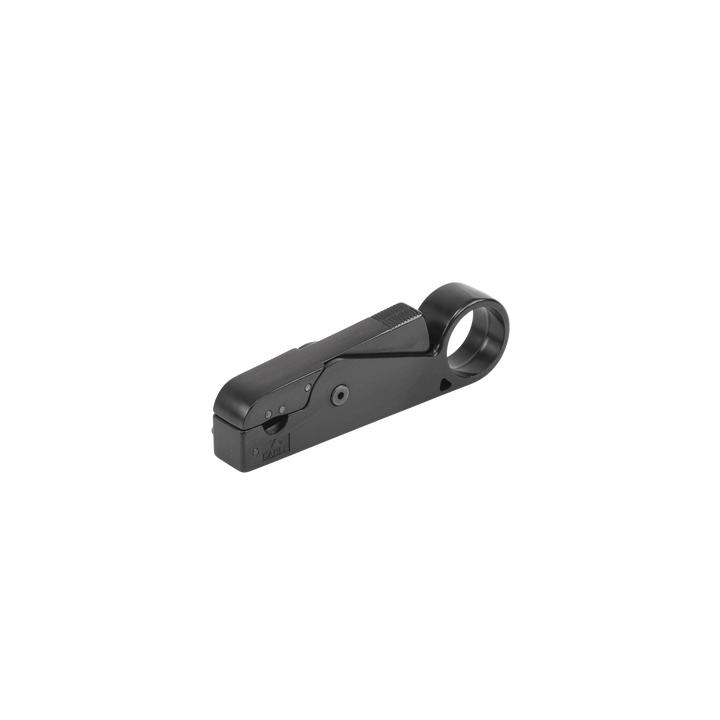 Herramienta Manual para Desforrar Cables tipo RG-8/U, con Ajuste de Posición de Navajas  para una Alta Precisión en