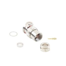 Conector BNC Macho de Rosca para Ensamblar en Cable RG-59/U, Níquel/ Oro/ Teflón.