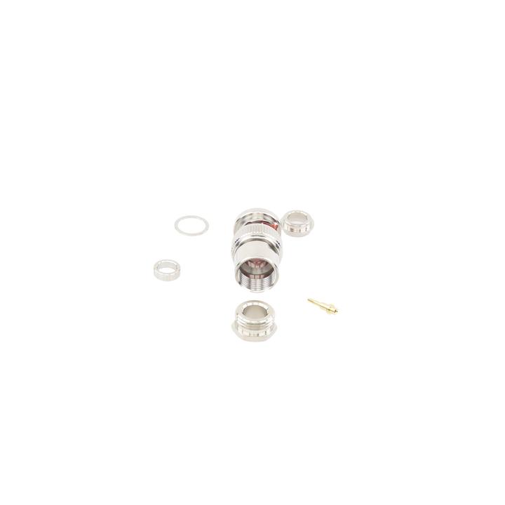 Conector BNC Macho de Rosca para Ensamblar en Cable RG-59/U, Níquel/ Oro/ Teflón.