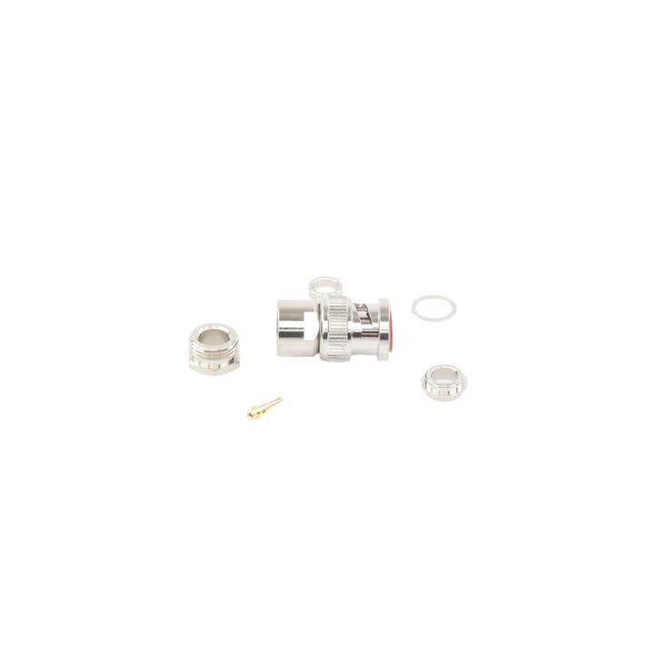 Conector BNC Macho de Rosca para Ensamblar en Cable RG-59/U, Níquel/ Oro/ Teflón.