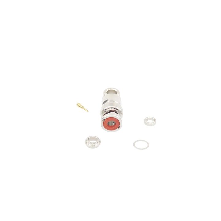Conector BNC Macho de Rosca para Ensamblar en Cable RG-59/U, Níquel/ Oro/ Teflón.