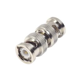 Adaptador tipo Barril para 75 Ohm, de Conector BNC Macho a BNC Macho, Niquel/ Oro/ Teflón.