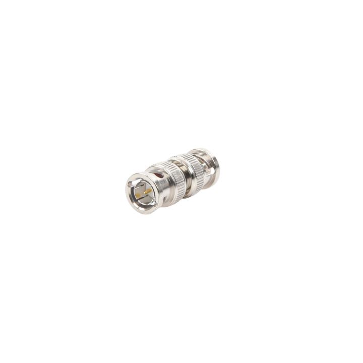 Adaptador tipo Barril para 75 Ohm, de Conector BNC Macho a BNC Macho, Niquel/ Oro/ Teflón.