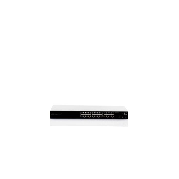 Switch PoE+ Administrable / 24 Puertos 10/100/1000 Mbps + 4 SFP / 360W PoE Total / Switching 56 Gbps / Cloud GWN Sin