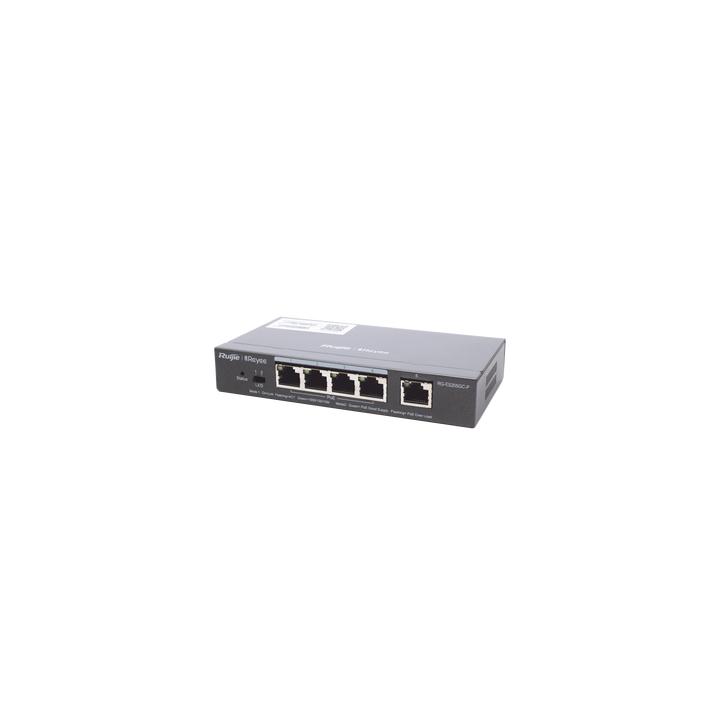 Switch Administrable PoE con 5 puertos Gigabit, 4 PoE 802.3af/at, gestión gratuita desde la nube, 54w