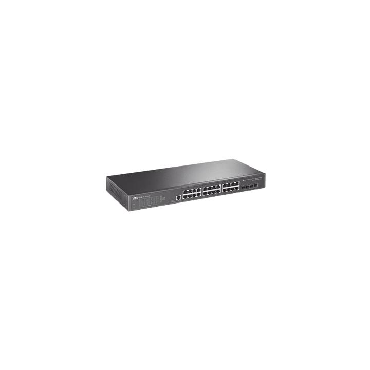 Switch Omada SDN Administrable / 24 puertos Gigabit y 4 puertos SFP+ / Funciones sFlow, QinQ y QoS / Administración