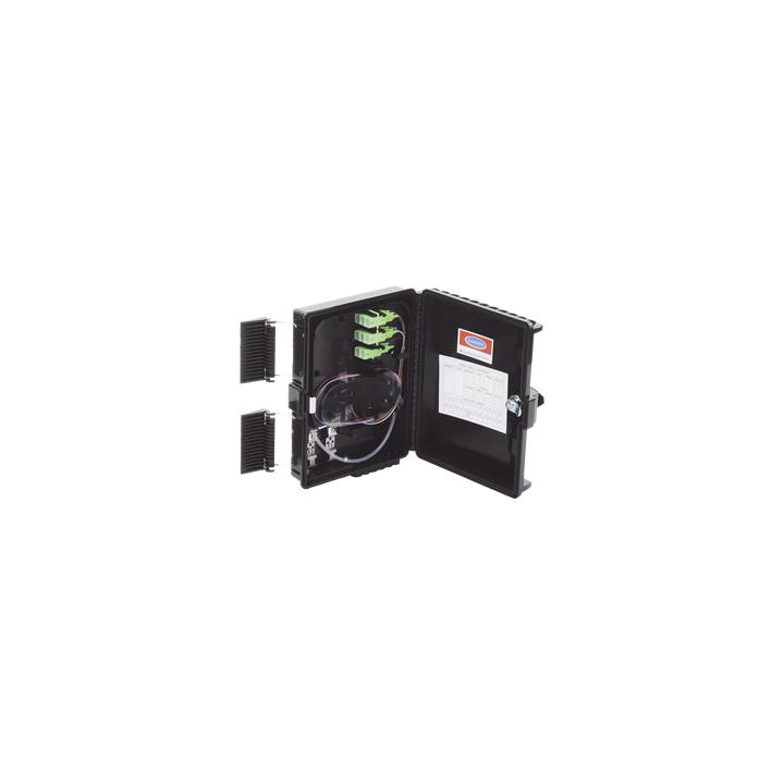Cierre de Empalme para 24 Fusiones de Fibra Óptica, Interior/Exterior, con 8 Acopladores SC/APC y Splitter 1x8 SC/APC