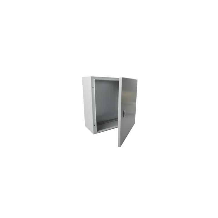 Gabinete de Acero IP66 Uso en Intemperie (400 x 400 x 200 mm) con Placa Trasera Interior de Metal y Compuerta Inferior