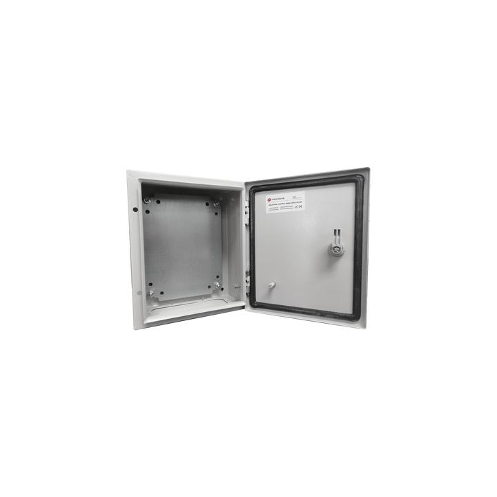 Gabinete de Acero IP66 Uso en Intemperie (400 x 400 x 200 mm) con Placa Trasera Interior de Metal y Compuerta Inferior