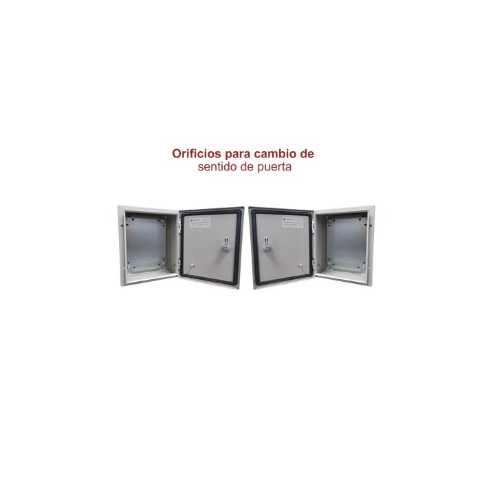 Gabinete de Acero IP66 Uso en Intemperie (400 x 400 x 200 mm) con Placa Trasera Interior de Metal y Compuerta Inferior