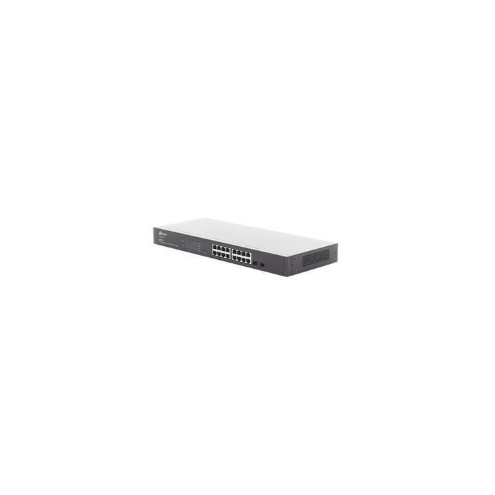Switch Omada SDN Administrable / 16 puertos Gigabit y 2 puertos SFP / Funciones sFlow, QinQ y QoS / Administración