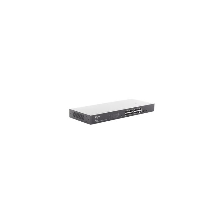 Switch Omada SDN Administrable / 16 puertos Gigabit y 2 puertos SFP / Funciones sFlow, QinQ y QoS / Administración