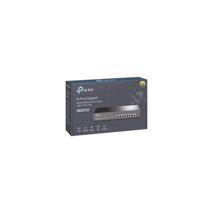 Switch Gigabit PoE+ no administrable de 8 puertos 10/100/1000 Mbps, para escritorio