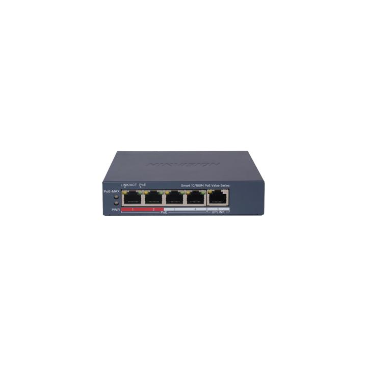 Switch PoE+ / Monitoreable / 4 Puertos 10/100 Mbps PoE+ / 1 Puerto 10/100 Mbps Uplink / Configuración Nube