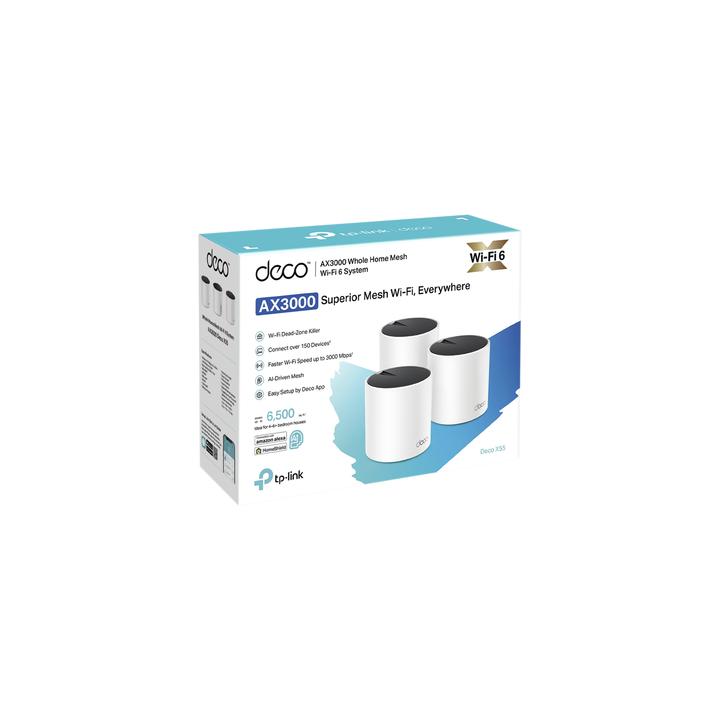 Kit 3 Routers Inalámbricos MESH Interior para Hogar / Doble Banda Wi-Fi 6 AX3000 Mbps / 3 Puerto Gigabit WAN/LAN / 2