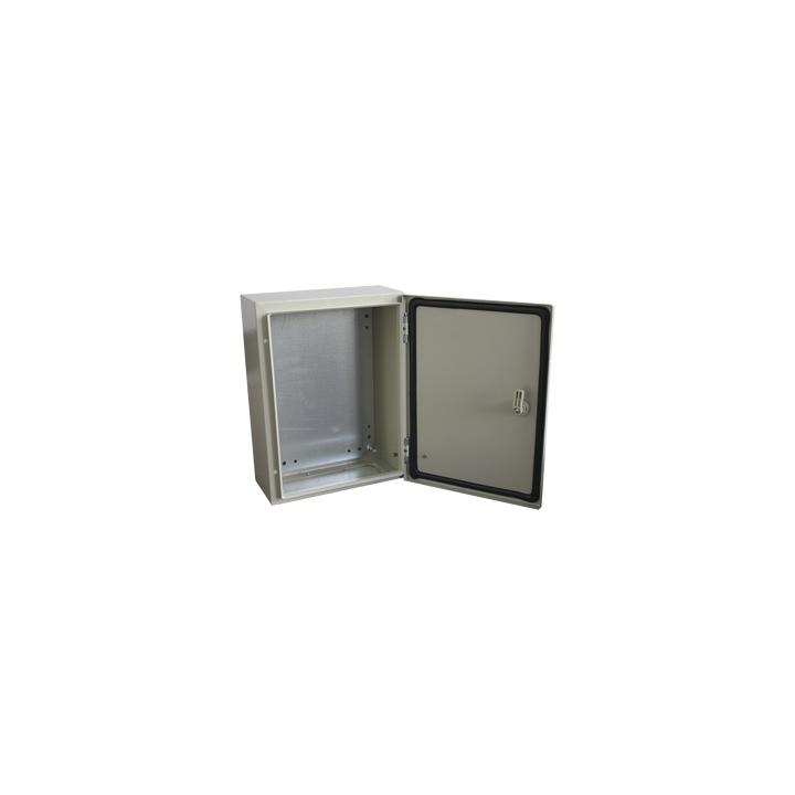 Gabinete de Acero IP66 Uso en Intemperie (300 x 400 x 200 mm) con Placa Trasera Interior de Metal y Compuerta Inferior