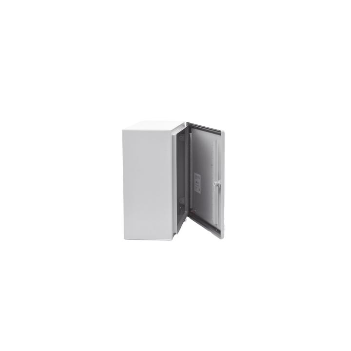 Gabinete de Acero, Nema 4 -IP 66 de 40 x 40 x 20 cm con Platina y certificado UL.