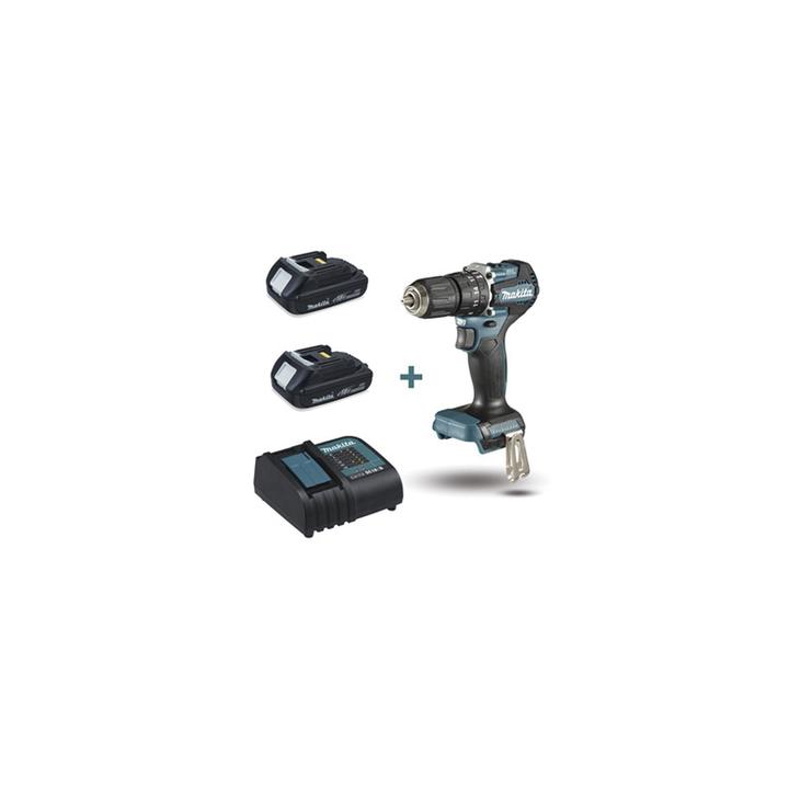 Rotomartillo/Taladro Inalámbrico SIN CARBONES, Broquero de 1/2", 1,700 RPM, 18V, Torque: 42 N.m C/2 Bat. (1.5Ah) y
