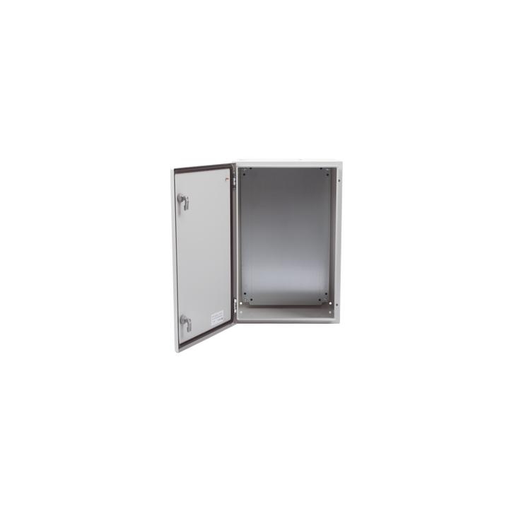 Gabinete de Acero IP66 Uso en Intemperie (400 x 600 x 250 mm) con Placa Trasera Interior Metálica y Compuerta Inferior