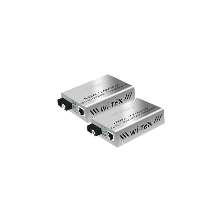 Convertidor de medios / Hasta 25 Km / 1 puerto SC/UPC 1000Mbps / 1 puerto RJ45 1000Mbps / WL: Tx 1310nm - Rx 1550nm /