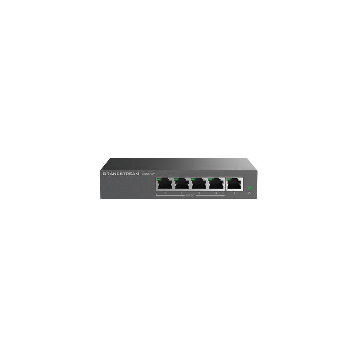 Switch PoE+ Gigabit No Administrable / 5 puertos 10/100/1000 Mbps / 4 puertos PoE+ / hasta 60W