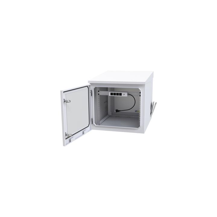 Gabinete PROFUNDO hasta 705 mm  de profundidad, de Exterior de 9UR con Ventiladores y Termostato, Se envía el Gabinete