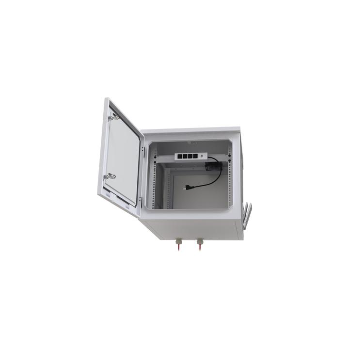 Gabinete PROFUNDO hasta 705 mm  de profundidad, de Exterior de 9UR con Ventiladores y Termostato, Se envía el Gabinete