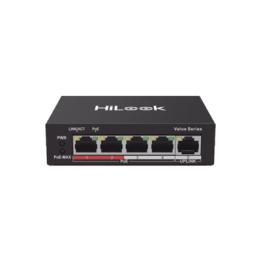 Switch PoE+ / 4 Puertos 10/100 Mbps PoE+ (af / at) / 1 Puerto 10/100 Mbps Uplink / Modo Extendido hasta 250 Metros / 35