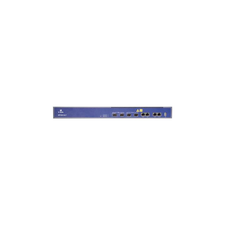 OLT de 2 puertos GPON + 4 puertos Uplink (2 puertos Gigabit Ethernet + 2 puerto SFP/SFP+) , hasta 256 ONUS