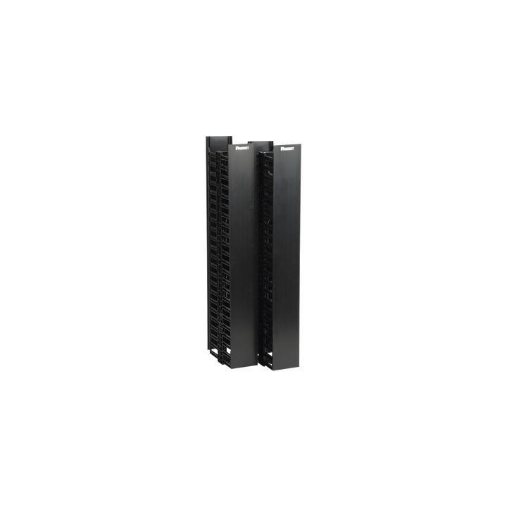 Organizador Vertical NetRunner, Doble (Frontal y Posterior), Para Rack Abierto de 45 Unidades, 4.9in de Ancho, Color