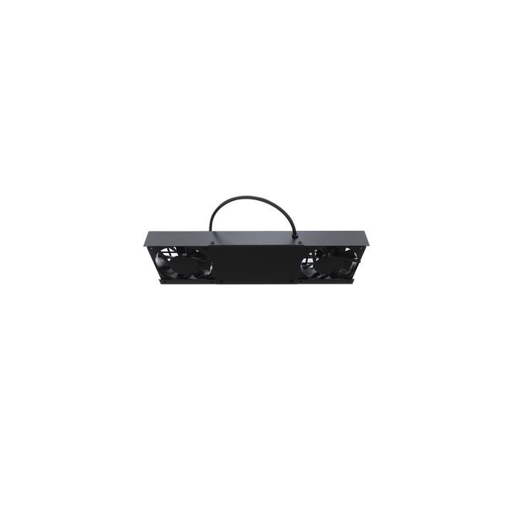 Kit de 2 Ventiladores (12 x 12 cm) con 3 Tomas de Corriente 110 Vca/50 Hz con Clavija