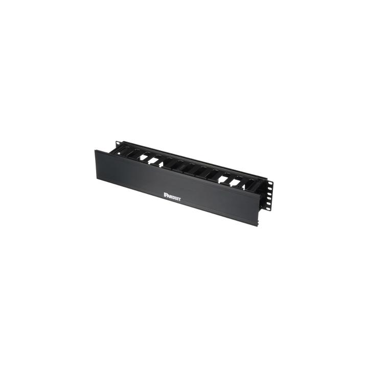 Organizador de Cables Horizontal PatchLink, Sencillo (Solo Frontal), Con Tapa Extendida, Para Rack de 19in, 2UR