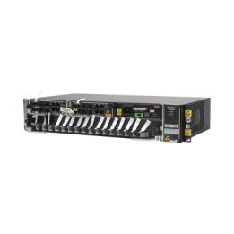OLT Carrier Class Modular GPON, 2 Ranuras, Incluye 1 Tarjeta GPOA de 16 puertos GPON, 1 Fuente de CA, 2 UR, Gestión