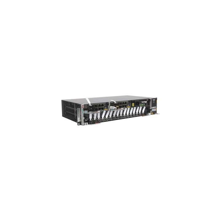OLT Carrier Class Modular GPON, 2 Ranuras, Incluye 1 Tarjeta GPOA de 16 puertos GPON, 1 Fuente de CA, 2 UR, Gestión