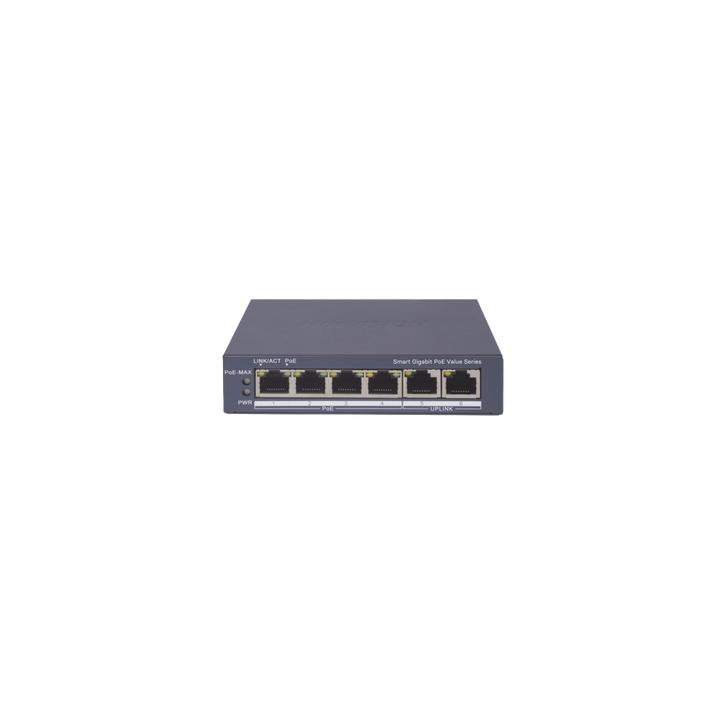 Switch Gigabit PoE+ / Administrable / 4 Puertos 1000 Mbps PoE+ / 2 Puertos 1000 Mbps Uplink / Configuración Nube