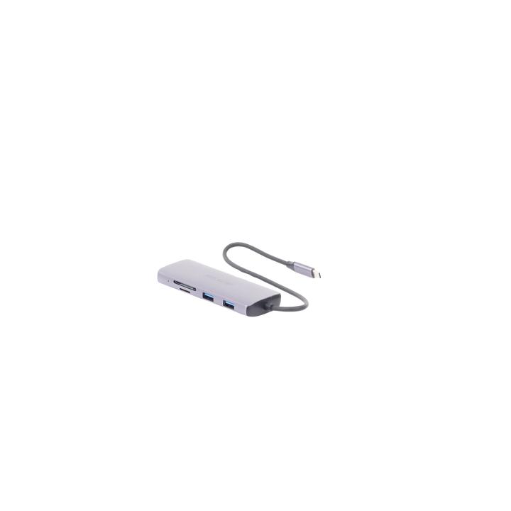 Hub (Adaptador) USB - C / 8 en 1 / 1 Salida HDMI (4K) / 1 Salida USB 2.0 / 3 Salidas USB 3.0 / 1 Salida SD (Memoria SD)
