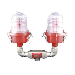 Lámpara de Obstrucción Roja Certificada/ Luz Fija Tipo L-810 Doble LED/ 120 - 240 Vca/ Luz Infraroja