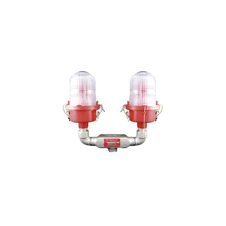 Lámpara de Obstrucción Roja Certificada/ Luz Fija Tipo L-810 Doble LED/ 120 - 240 Vca/ Luz Infraroja