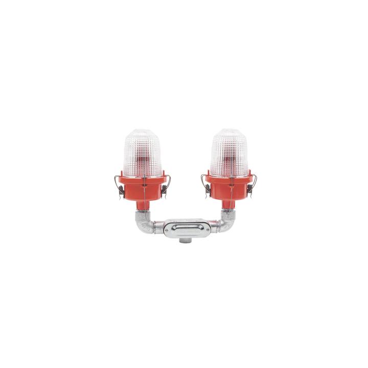 Lámpara de Obstrucción Roja Certificada/ Luz Fija Tipo L-810 Doble LED/ 120 - 240 Vca/ Luz Infraroja