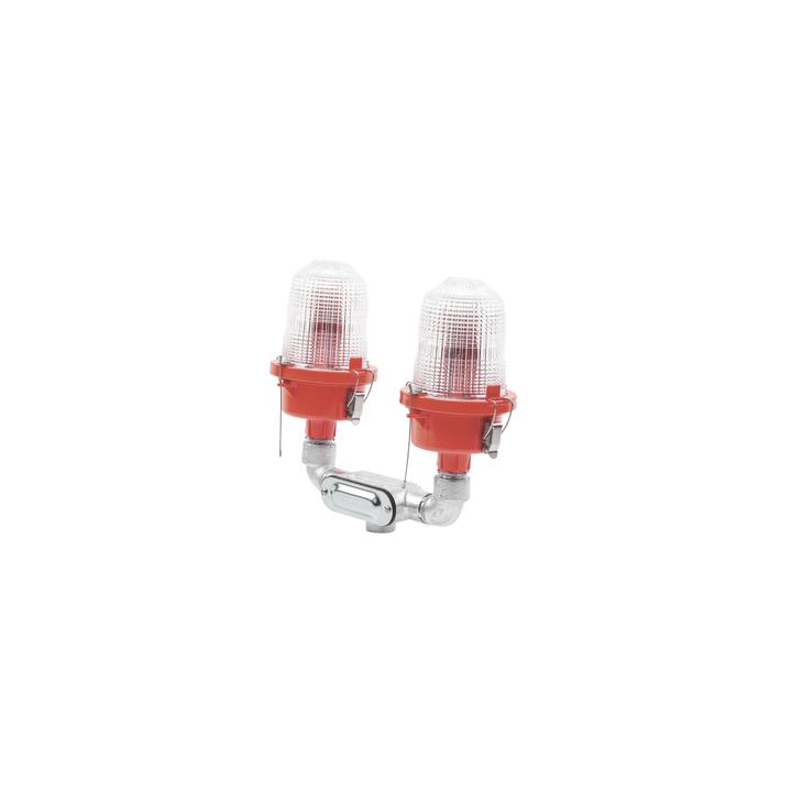 Lámpara de Obstrucción Roja Certificada/ Luz Fija Tipo L-810 Doble LED/ 120 - 240 Vca/ Luz Infraroja