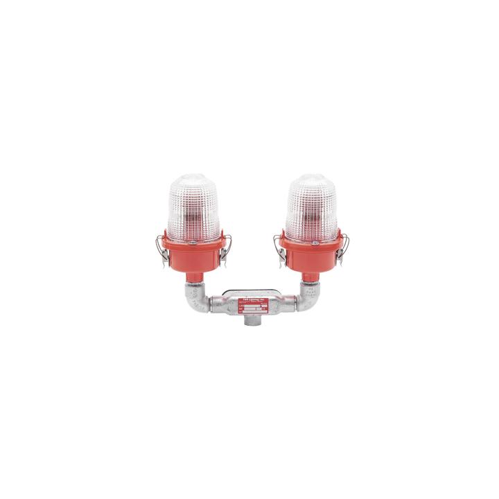 Lámpara de Obstrucción Roja Certificada/ Luz Fija Tipo L-810 Doble LED/ 120 - 240 Vca/ Luz Infraroja