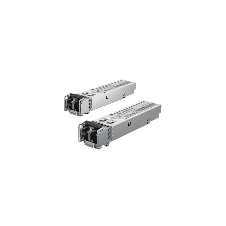 UFiber Módulo SFP, transceptor MiniGibic MultiModo 1.25 Gbps, distancia 550m, conectores LC, paquete de 2 piezas