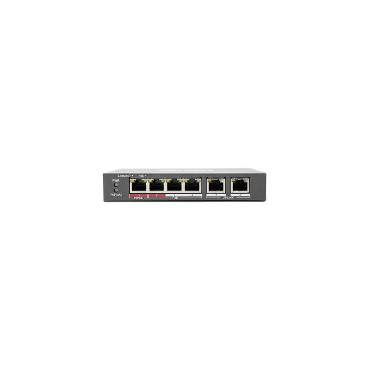 Switch PoE+ / No Administrable / 3 Puertos 10/100 Mbps 802.3 af/at (30 W) + 1 Puerto 10/100 Mbps Hi-PoE (60 W) / 2