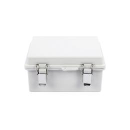 Gabinete de Plástico ABS, Uso en Intemperie IP66 (170 x 220 x 110 mm) Cierre por broche Inoxidable y Permite Cerrado